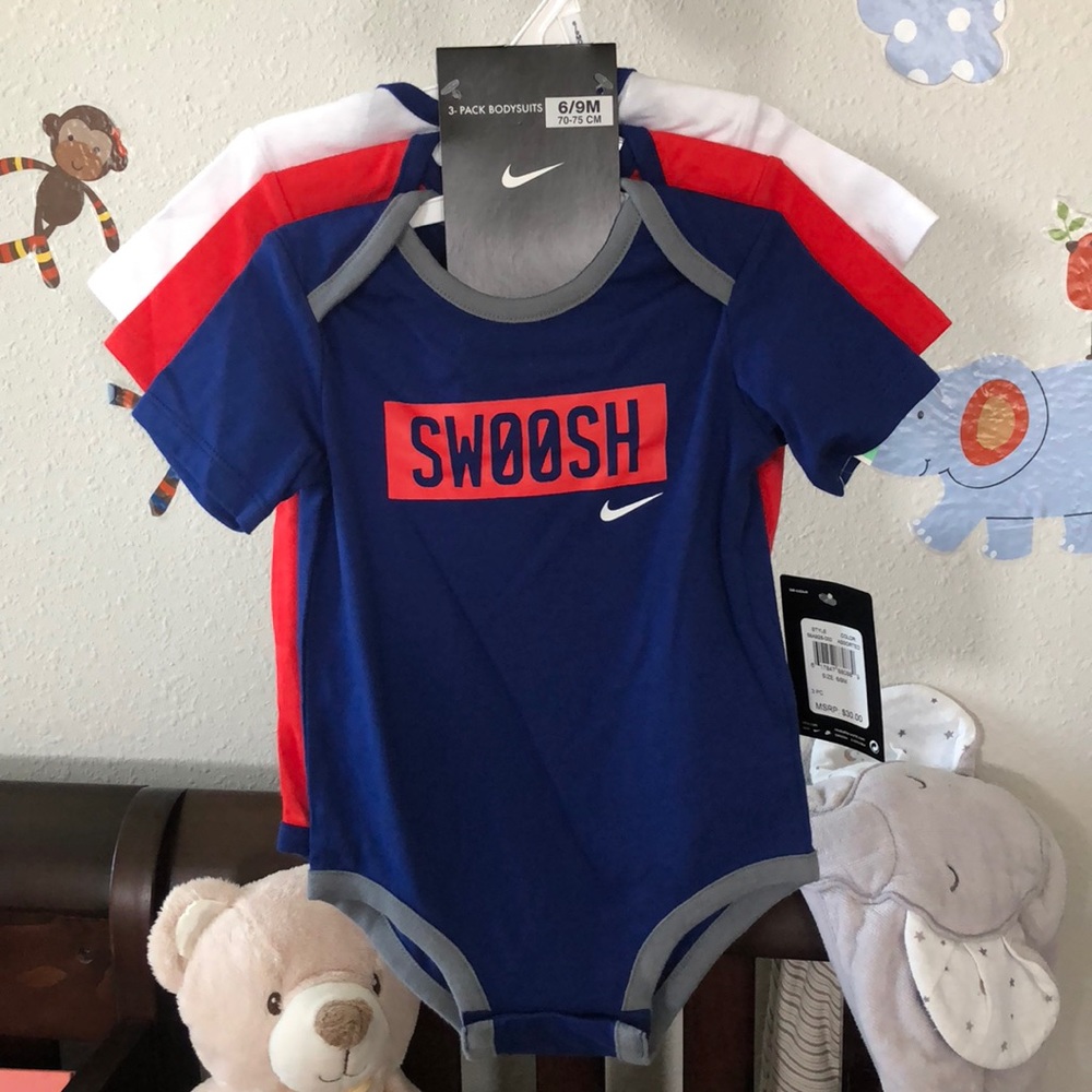 6-9M Nike Boy 3 Pack One Piece NWT🔥‼️